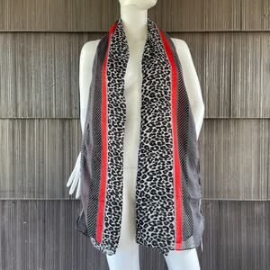 🔥NWT Jessica McClintock Mob Wife Classic Leopard Print Polka Dot Stripe Shawl